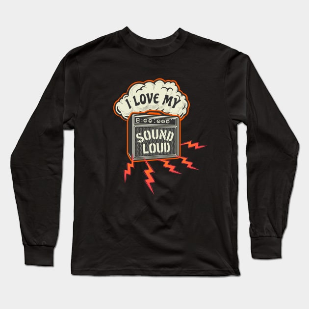 Sound Amplifier Vintage Sound Engineer Long Sleeve T-Shirt by Foxxy Merch